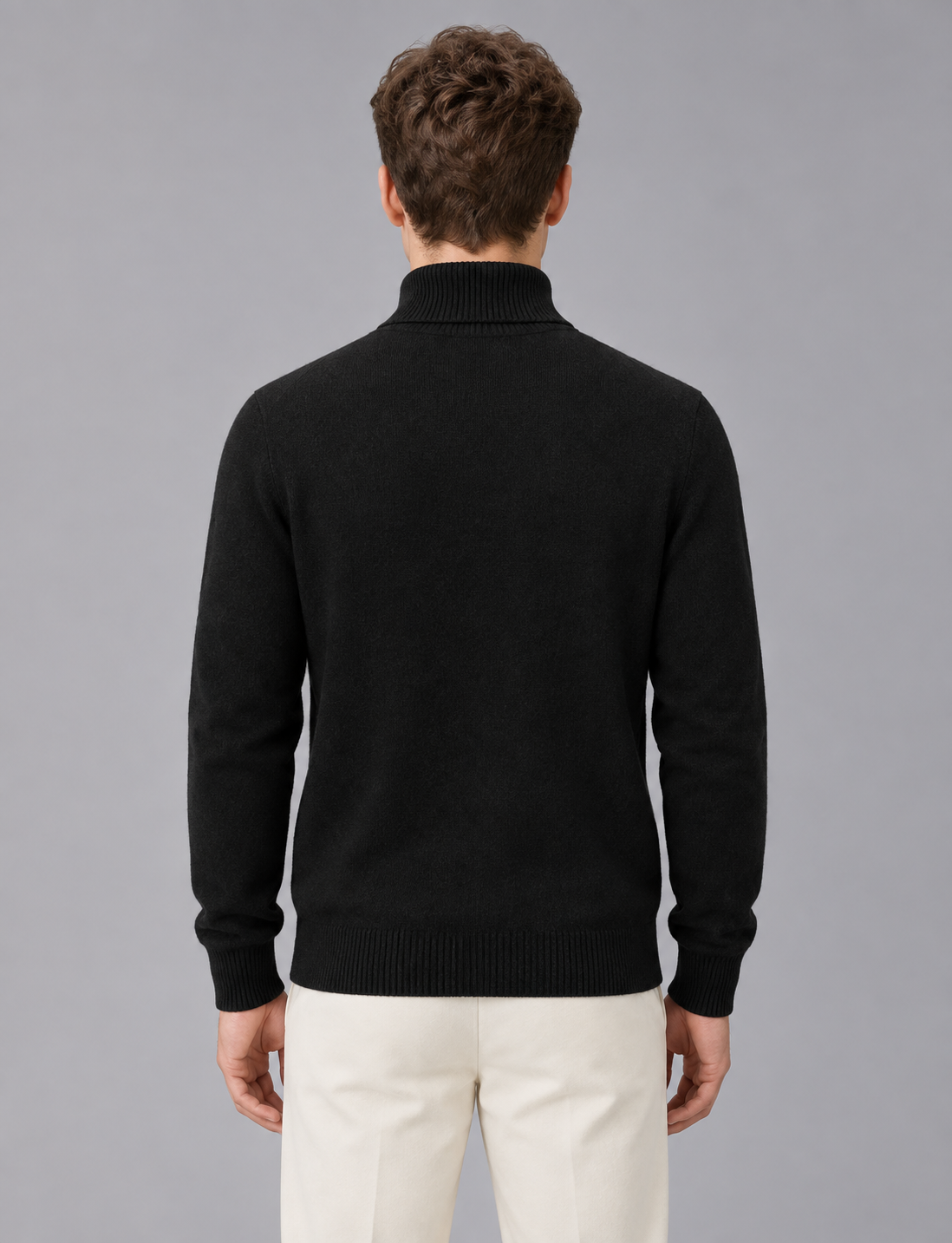 Men's Ribbed Knit Turtleneck Jumper | Slim Fit Sweater