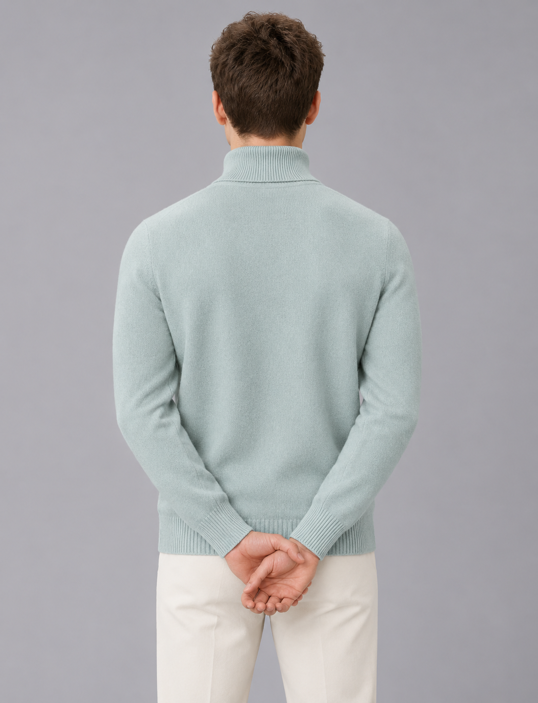Men's Ribbed Knit Turtleneck Jumper | Slim Fit Sweater