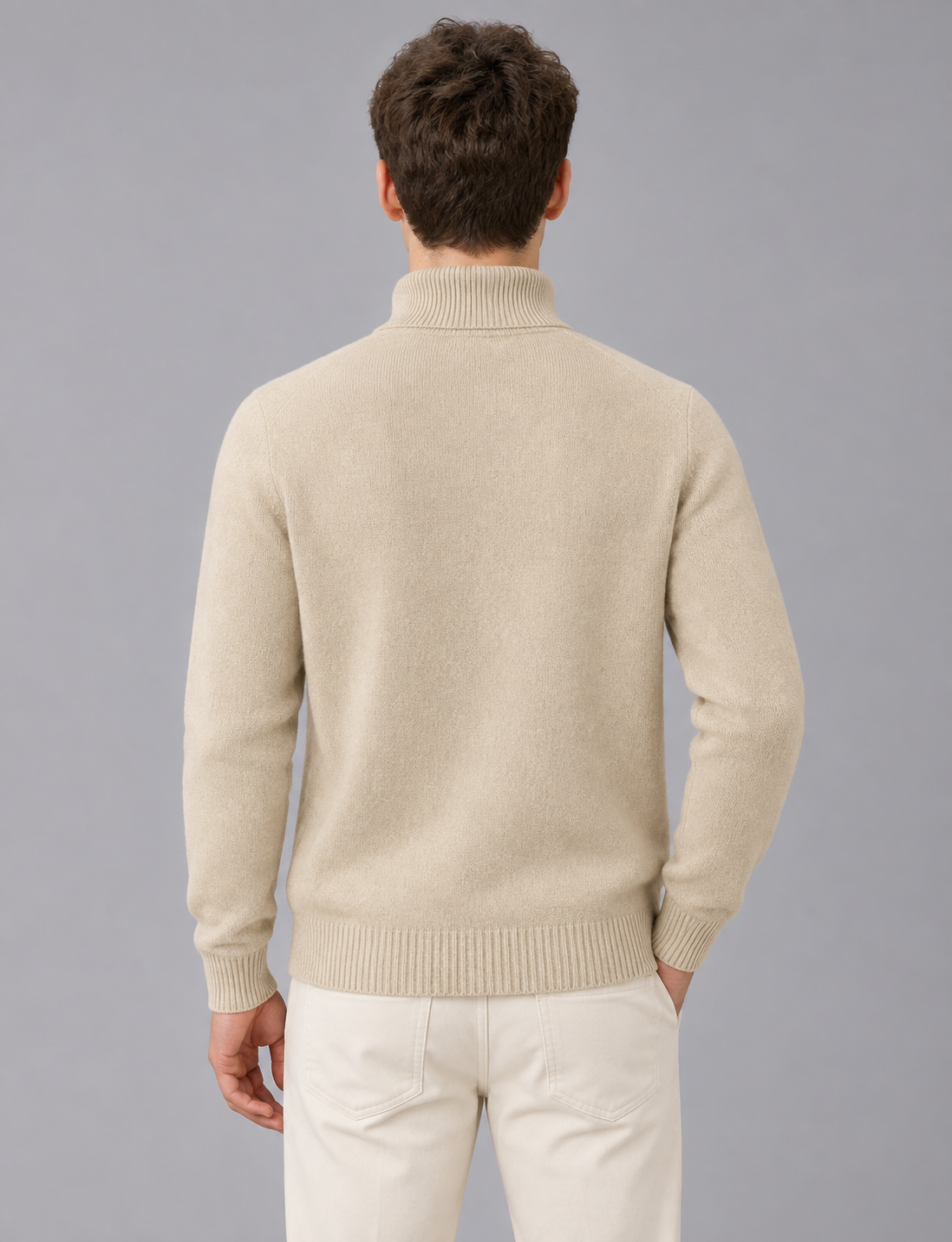 Men's Ribbed Knit Turtleneck Jumper | Slim Fit Sweater