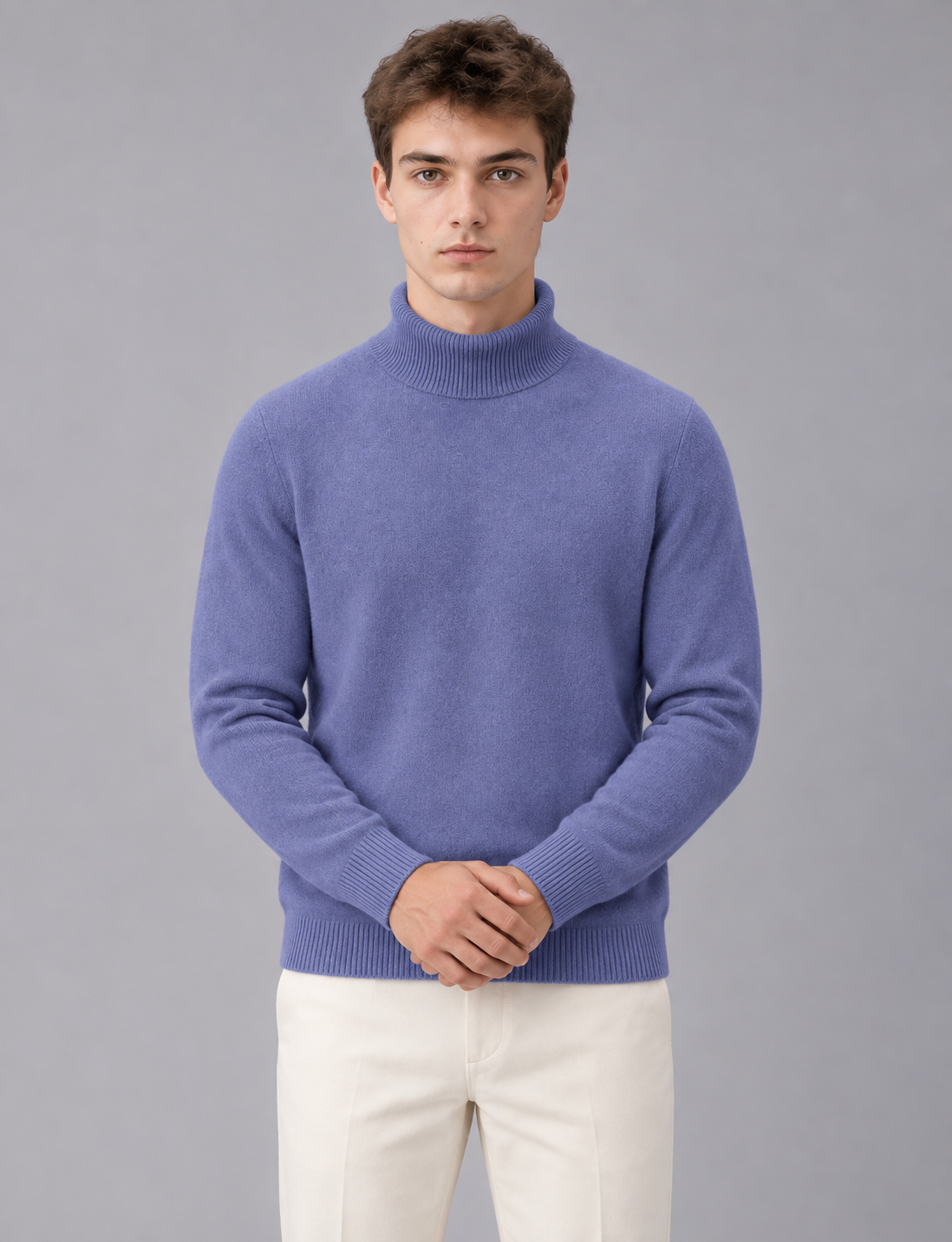 Men's Ribbed Knit Turtleneck Jumper | Slim Fit Sweater