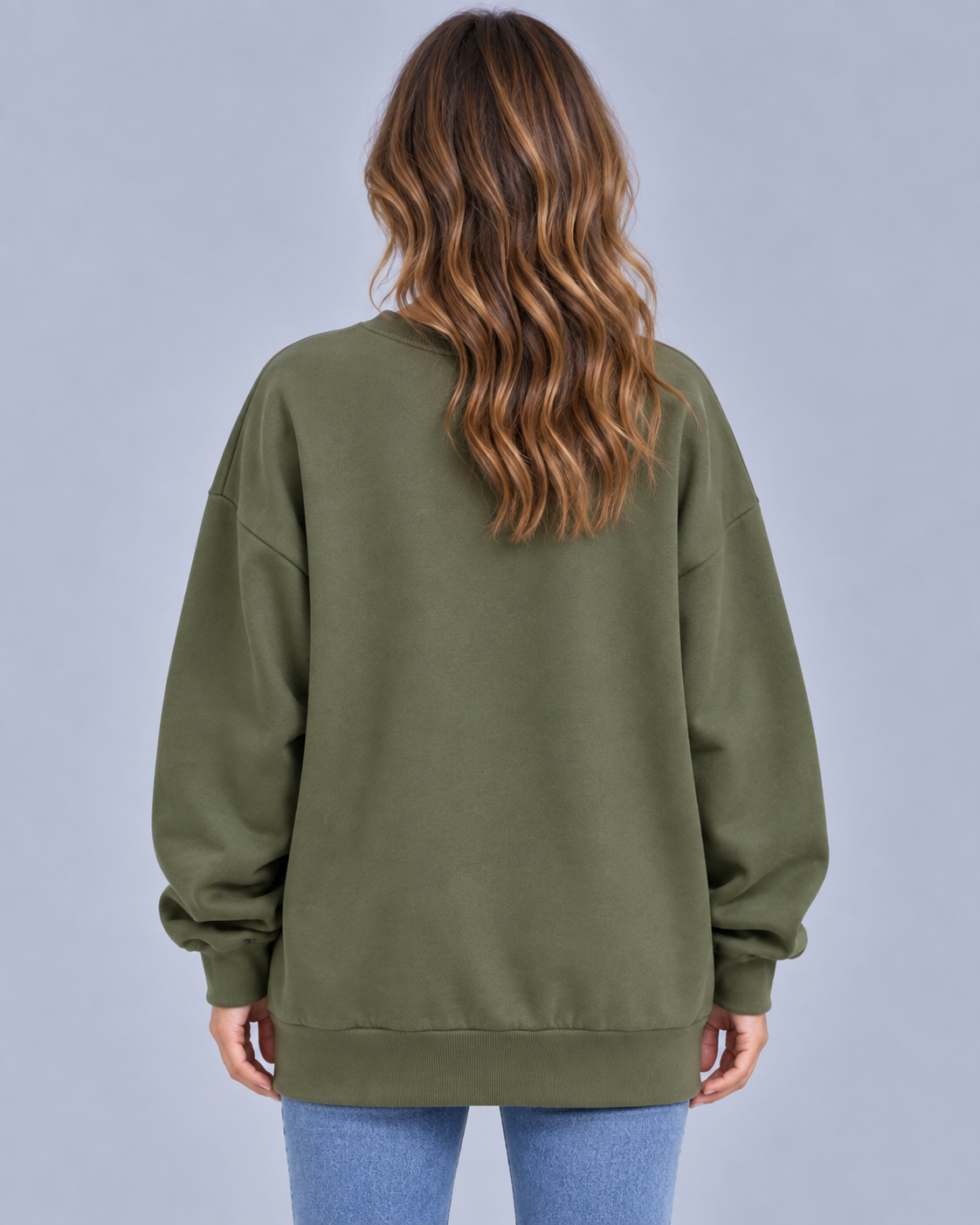 Women's Cotton Oversized Sweatshirt | Crewneck Longsleeve Sweater Pullover