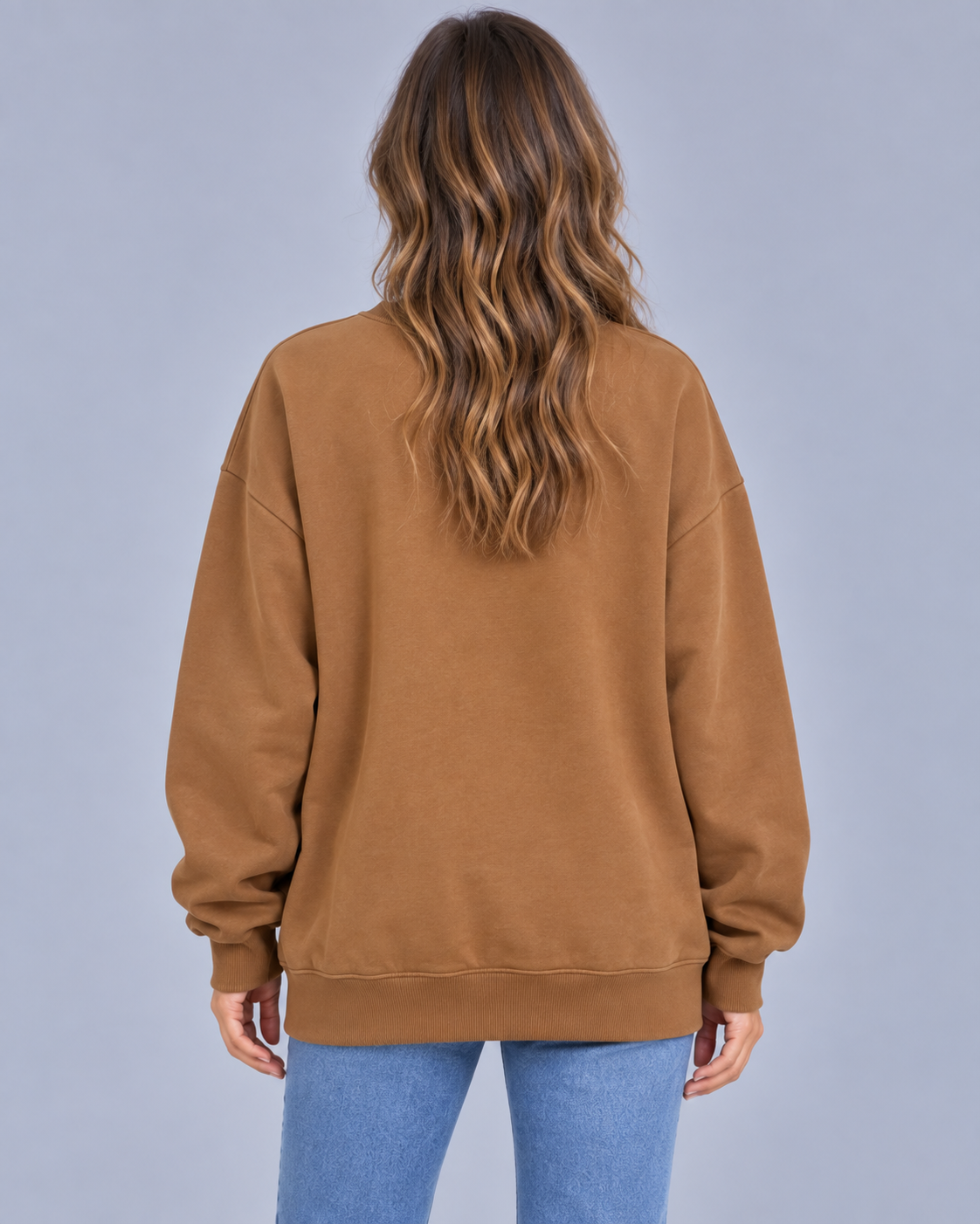Women's Cotton Oversized Sweatshirt | Crewneck Longsleeve Sweater Pullover
