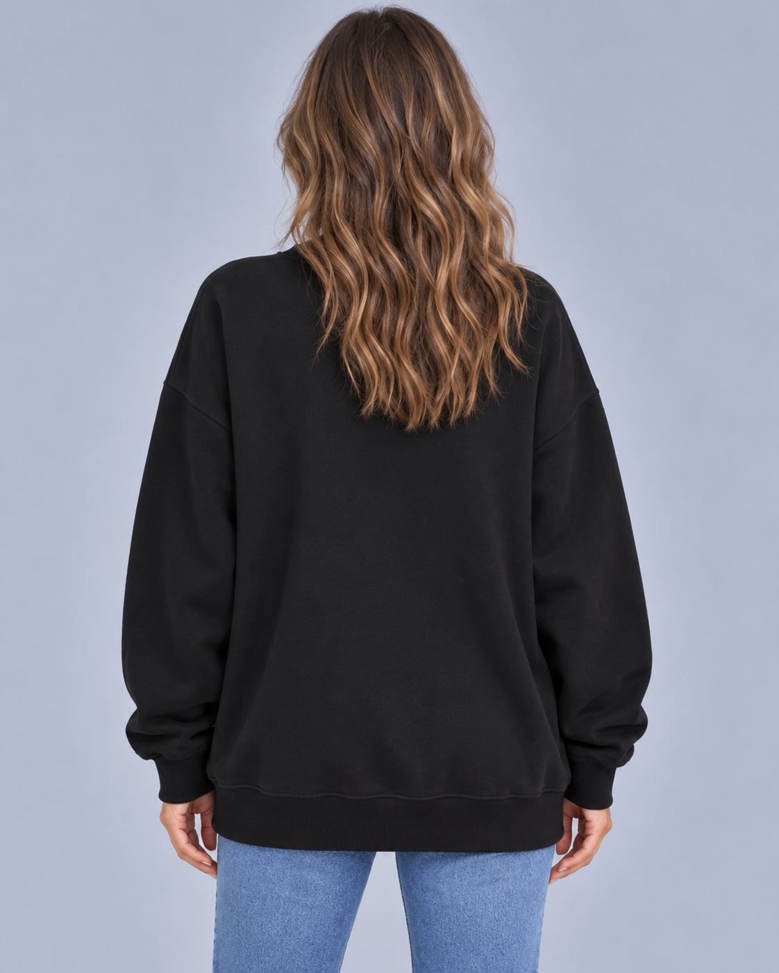Women's Cotton Oversized Sweatshirt | Crewneck Longsleeve Sweater Pullover