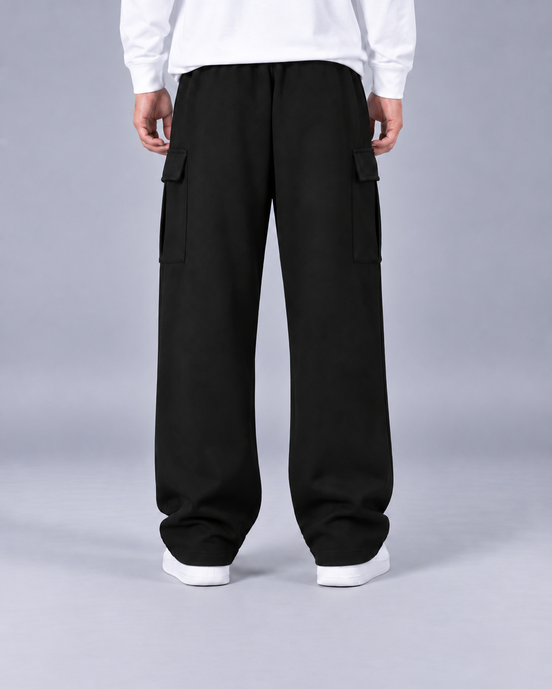 Men's Cotton Cargo Trousers | Wide-Leg Pants Joggers with Drawstrings