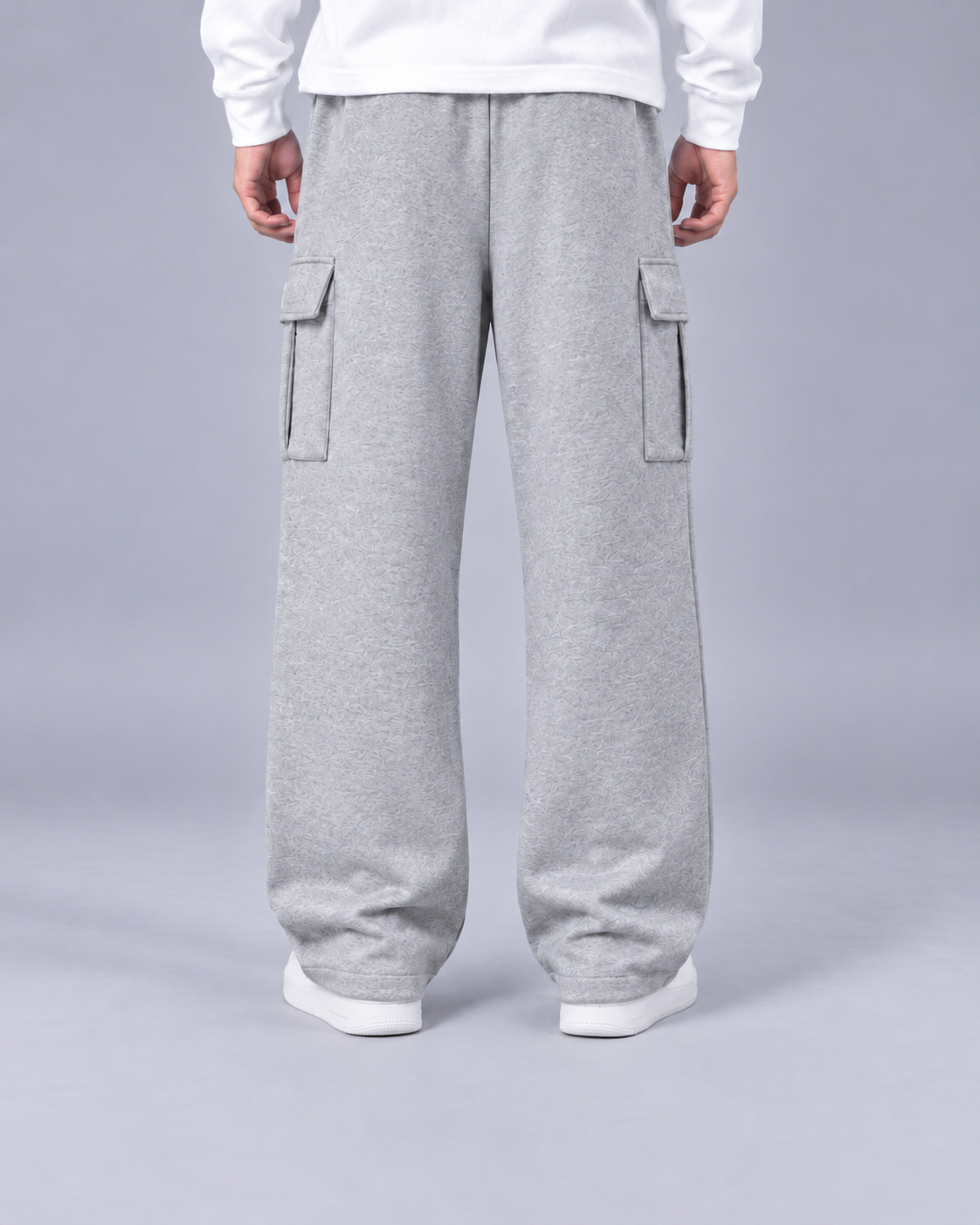 Men's Cotton Cargo Trousers | Wide-Leg Pants Joggers with Drawstrings