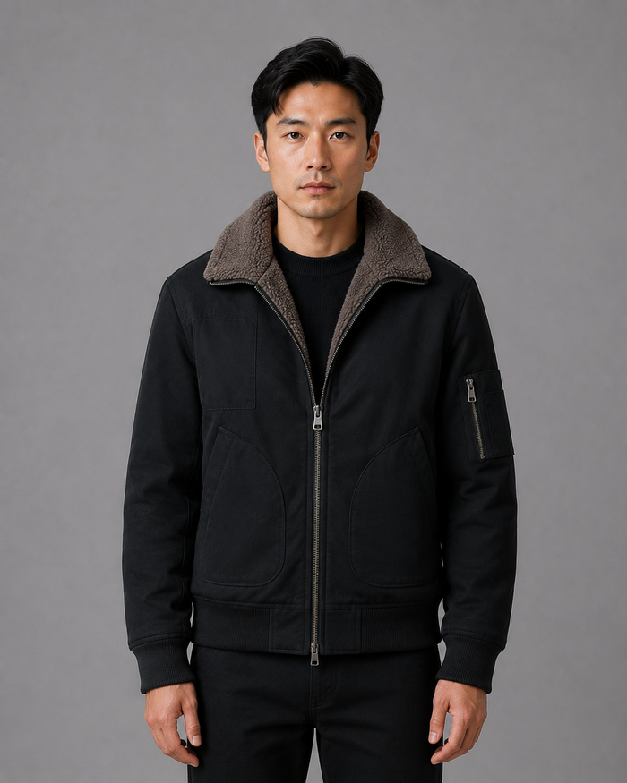 Men's Aviator Jacket with Sherpa Lining