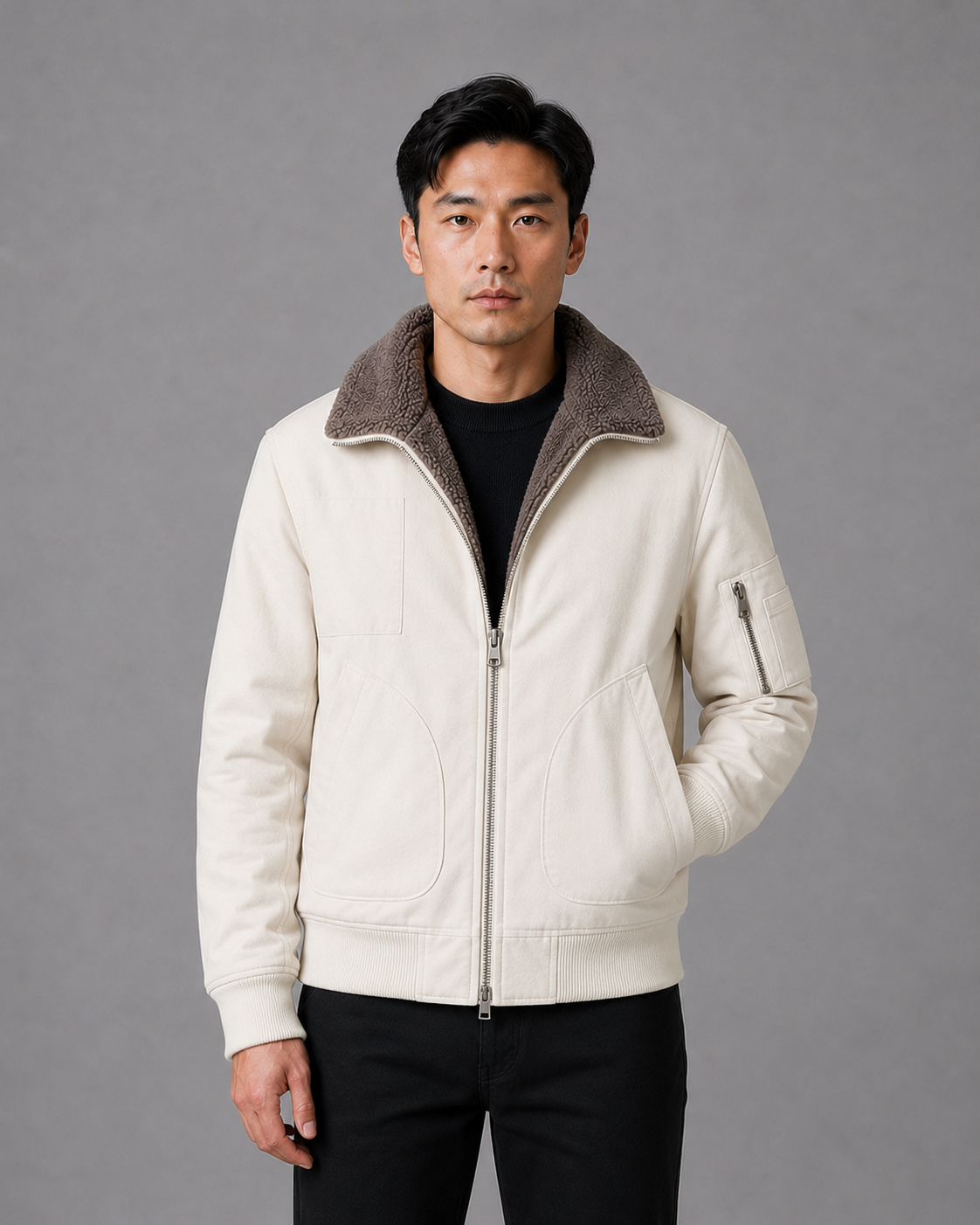Men's Aviator Jacket with Sherpa Lining