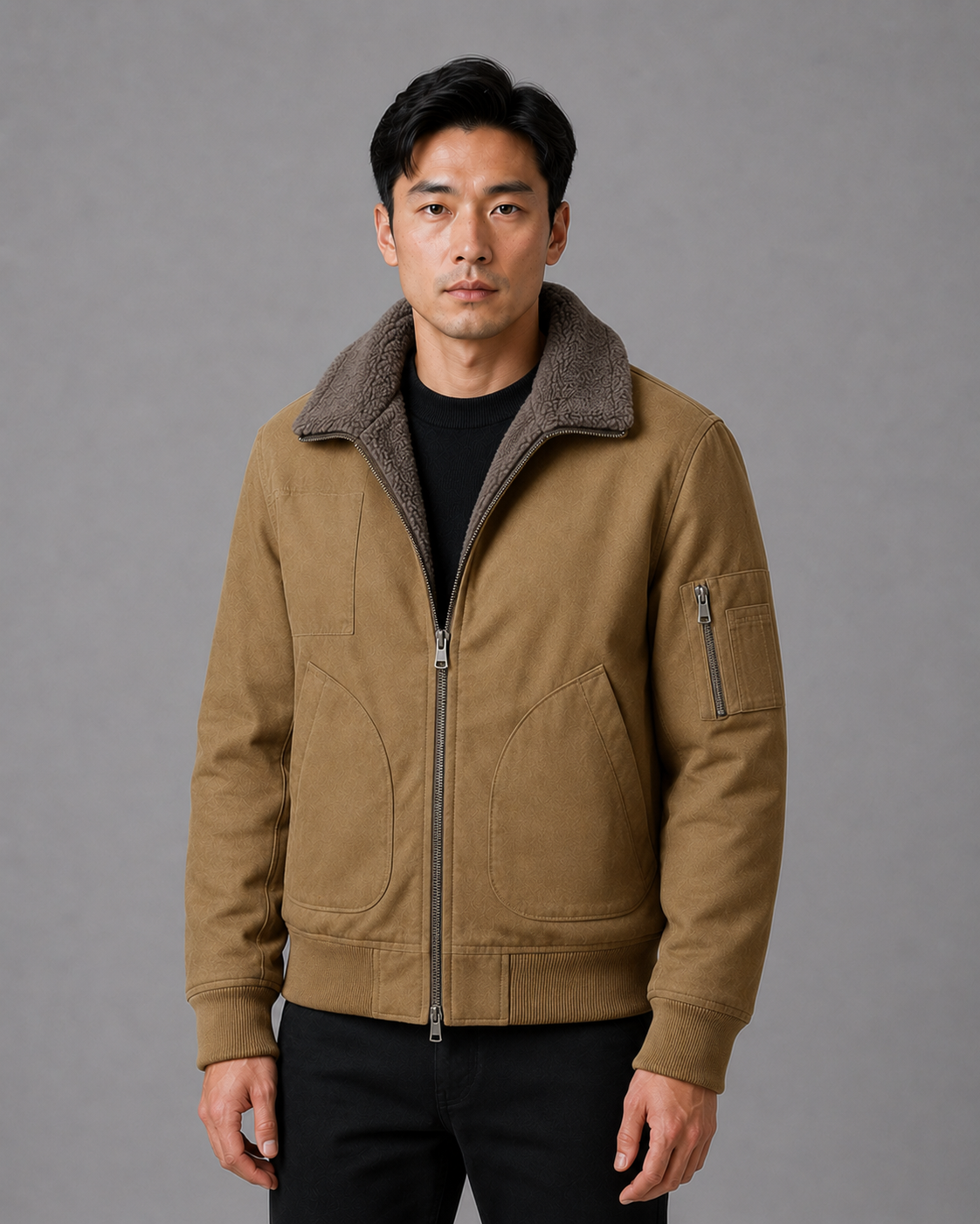 Men's Aviator Jacket with Sherpa Lining