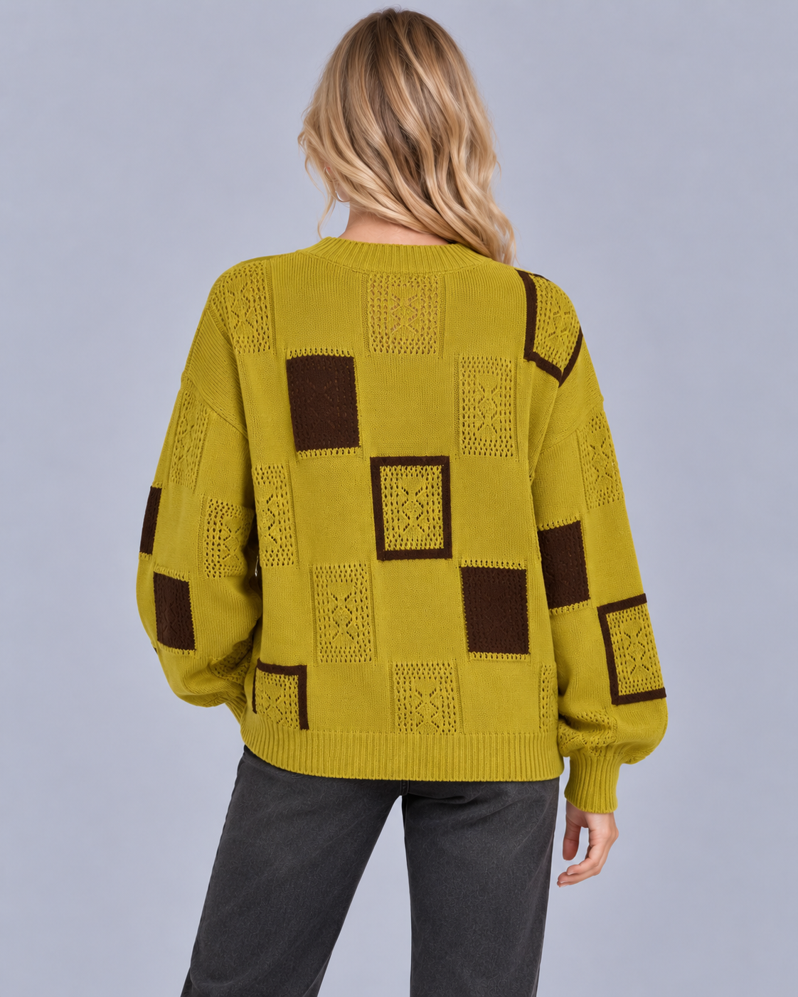 Women's Soft Knit Printed Jumper | Crewneck Sweater with Oversized Fit