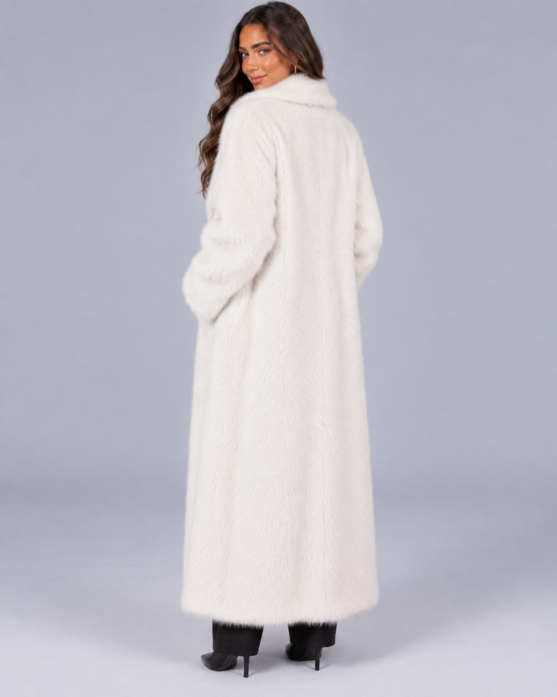 Women's Oversized Faux Fur Coat | Full-Length Winter Jacket