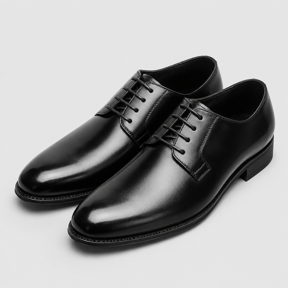 Men's Leather-Look Derby Dress Shoes