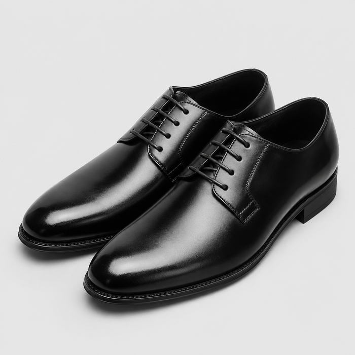 Men's Leather-Look Derby Dress Shoes