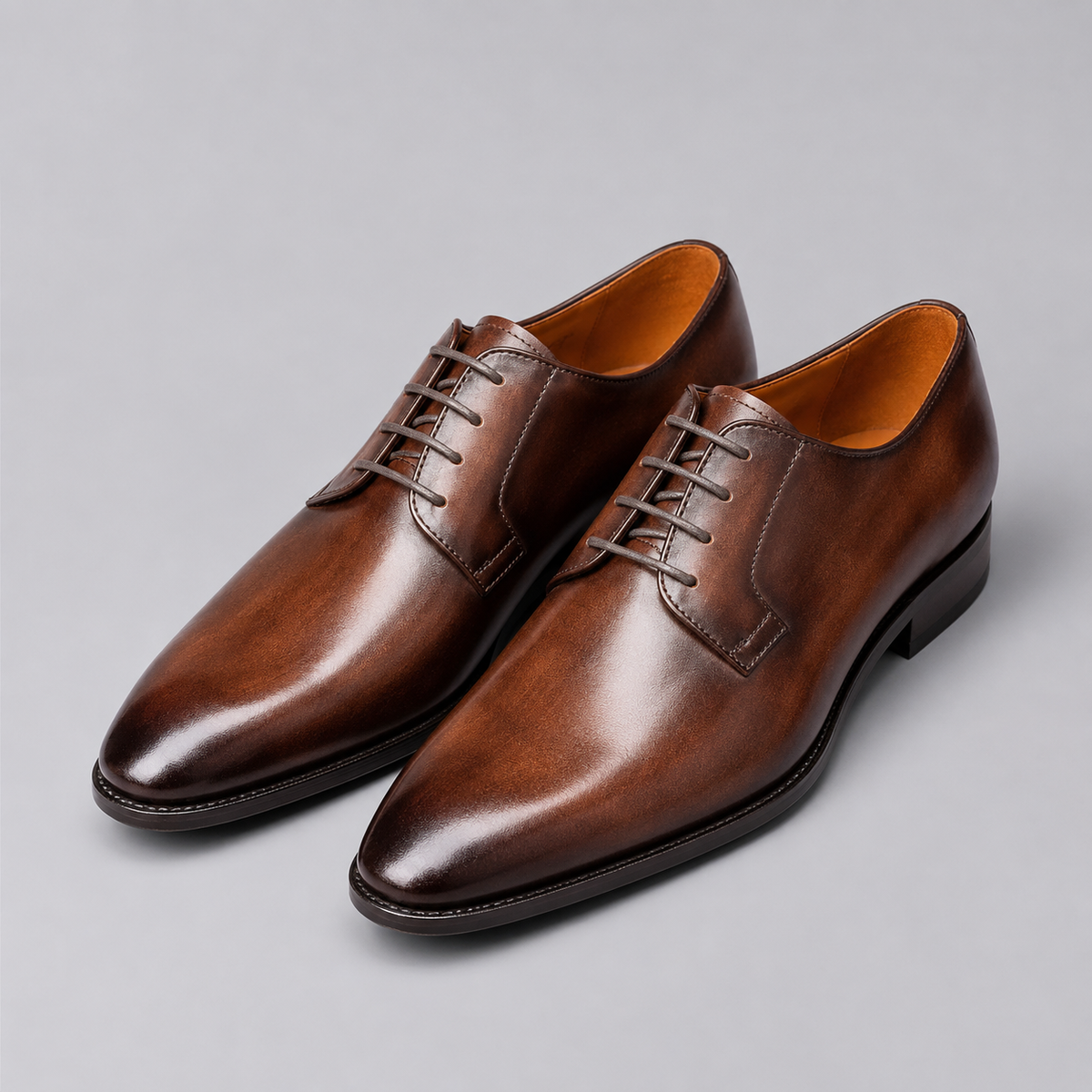 Men's Leather-Look Derby Dress Shoes
