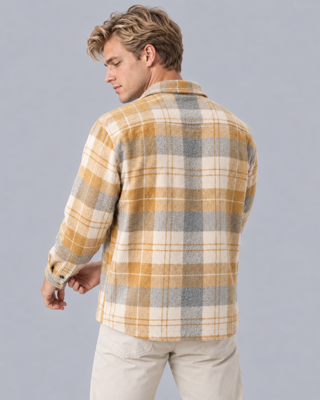 Men's Brushed Flannel Overshirt Jacket