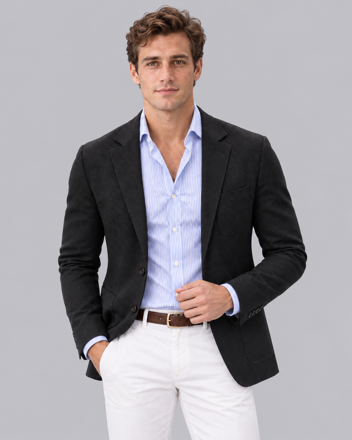 Men's Soft Knit Blazer Jacket | Tailored Fit