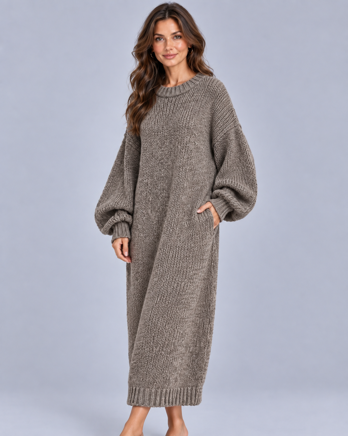 Women's Chunky Oversized Knit Maxi Dress