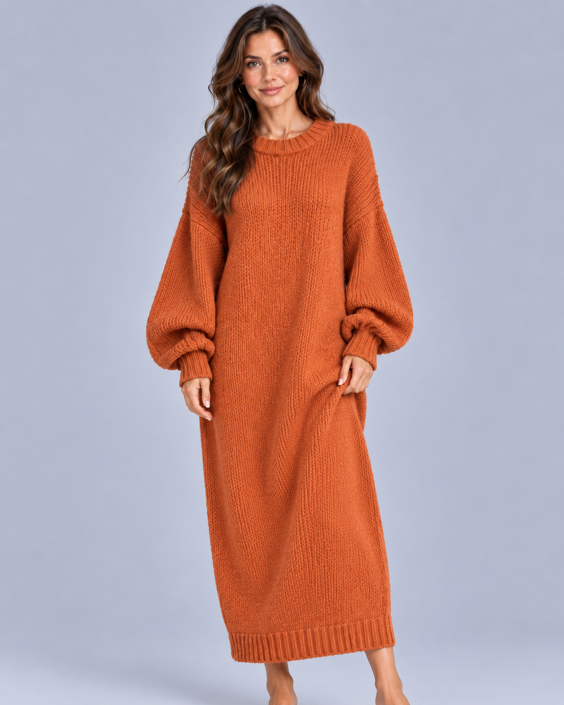 Women's Chunky Oversized Knit Maxi Dress