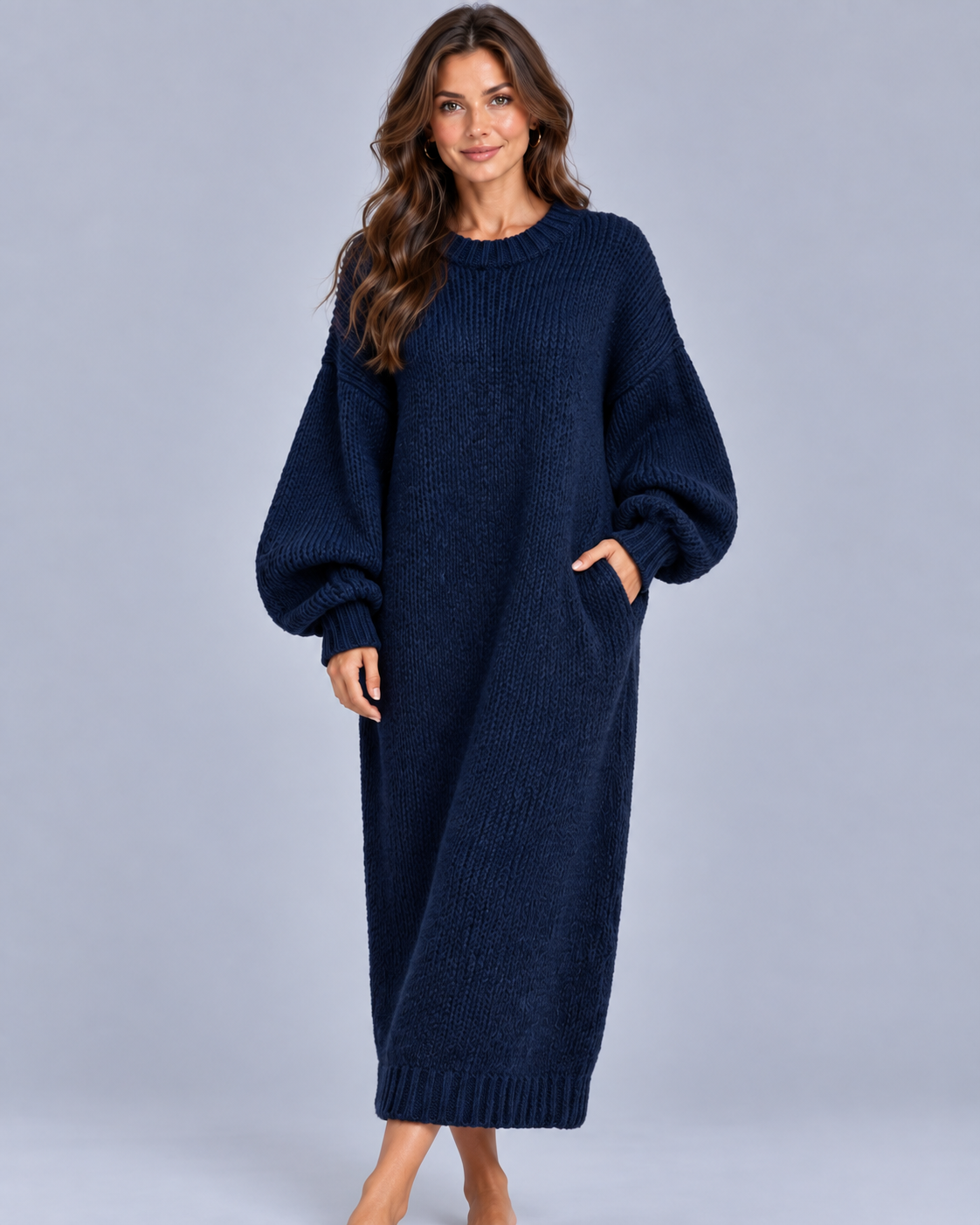 Women's Chunky Oversized Knit Maxi Dress