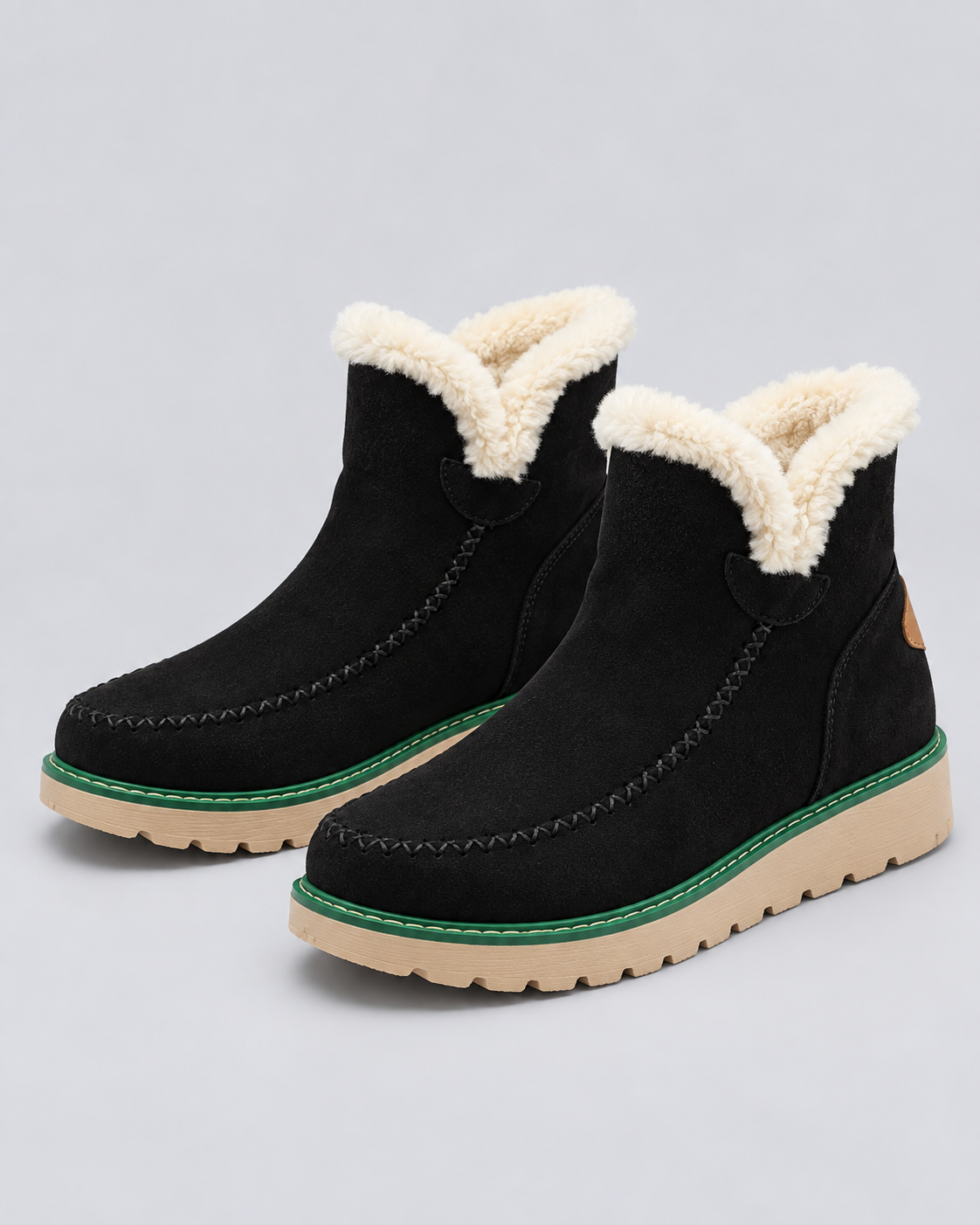 Women's Fleece Lined Platform Boots | Cozy Slip-On Casual Footwear