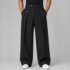 Men's High-Waisted Pleated Tailored Trousers