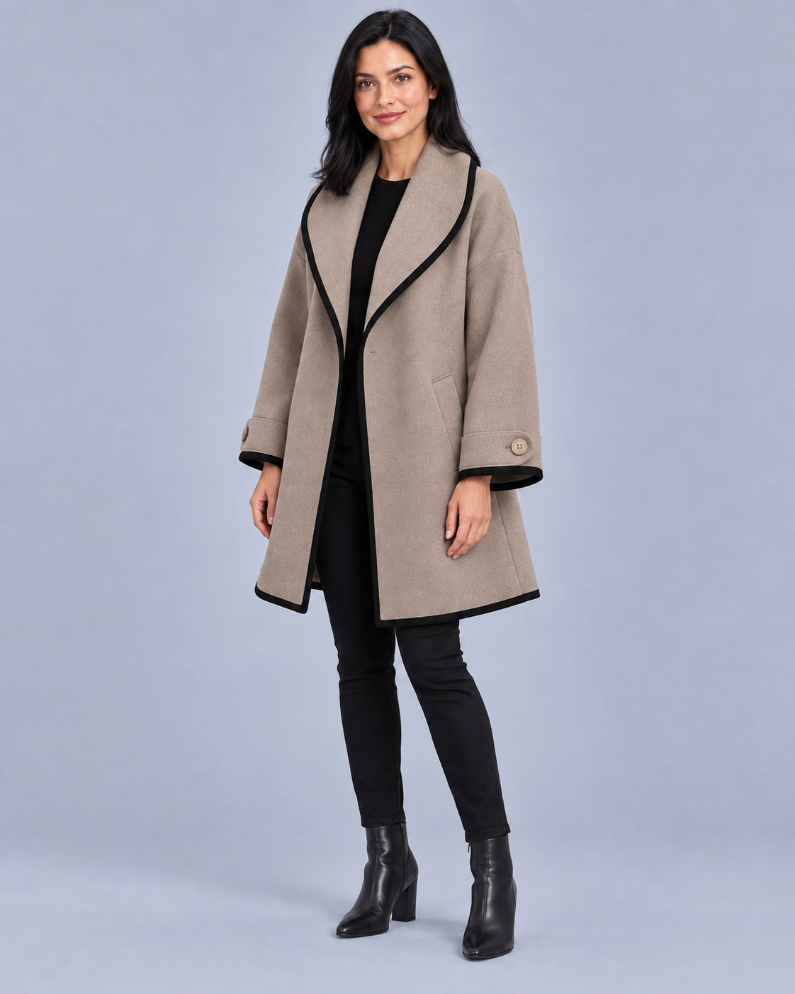 Women's Cozy Wool Swing Overcoat | Elegant Oversized Winter Jacket