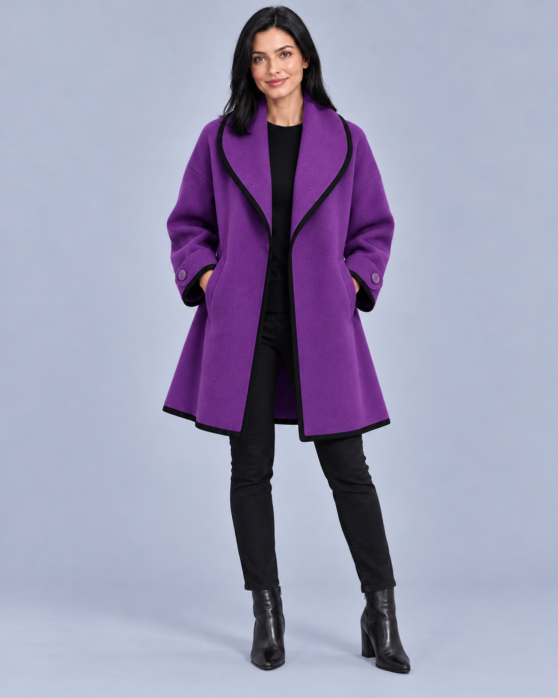 Women's Cozy Wool Swing Overcoat | Elegant Oversized Winter Jacket