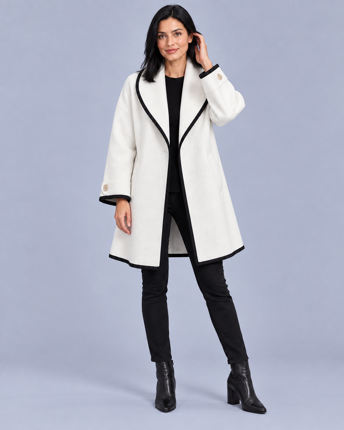 Women's Cozy Wool Swing Overcoat | Elegant Oversized Winter Jacket