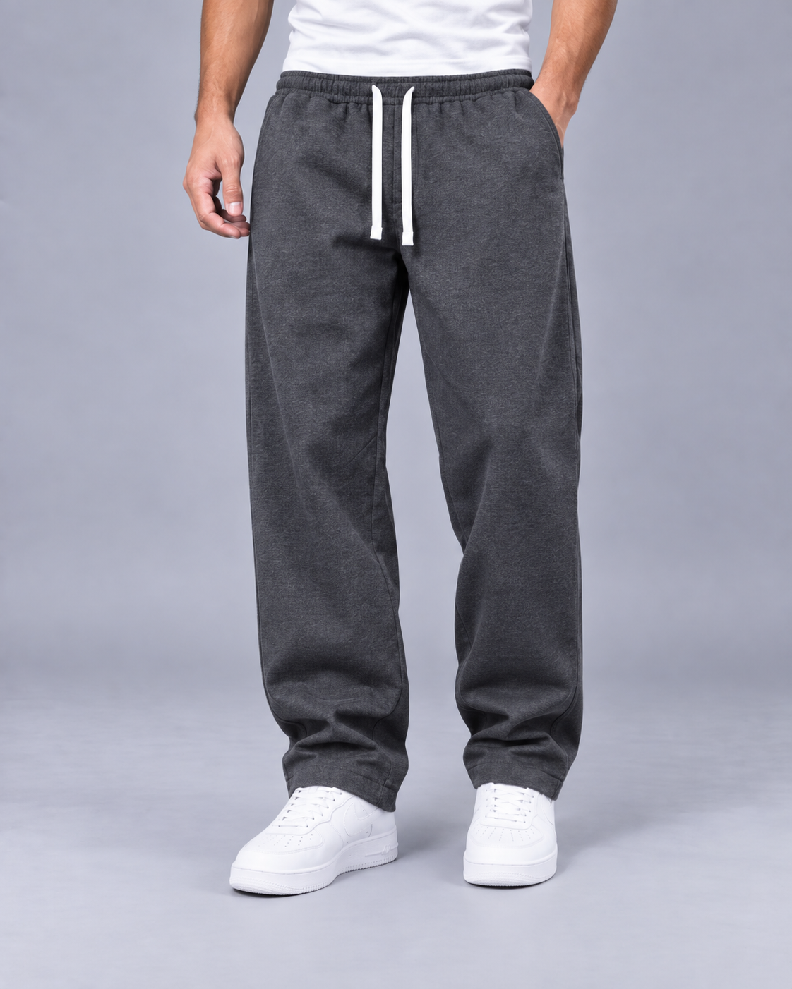 Men's Waist Drawstring Joggers | Straight-Leg Trousers with Loose Fit