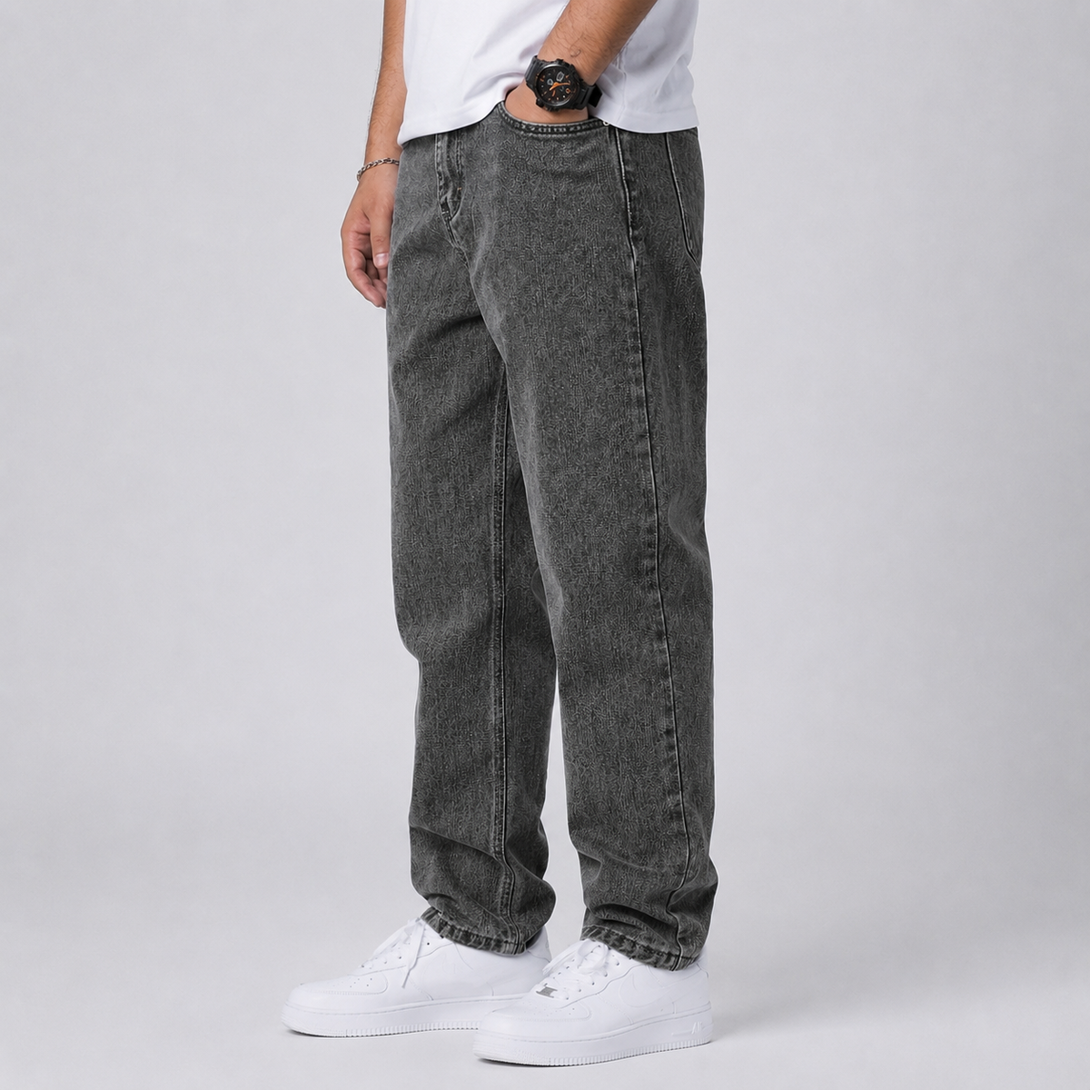 Men's Loose Fit Straight Leg Jeans