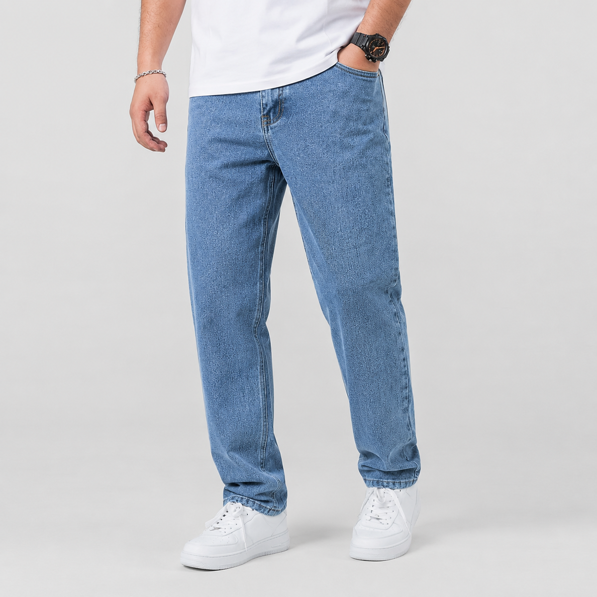 Men's Loose Fit Straight Leg Jeans