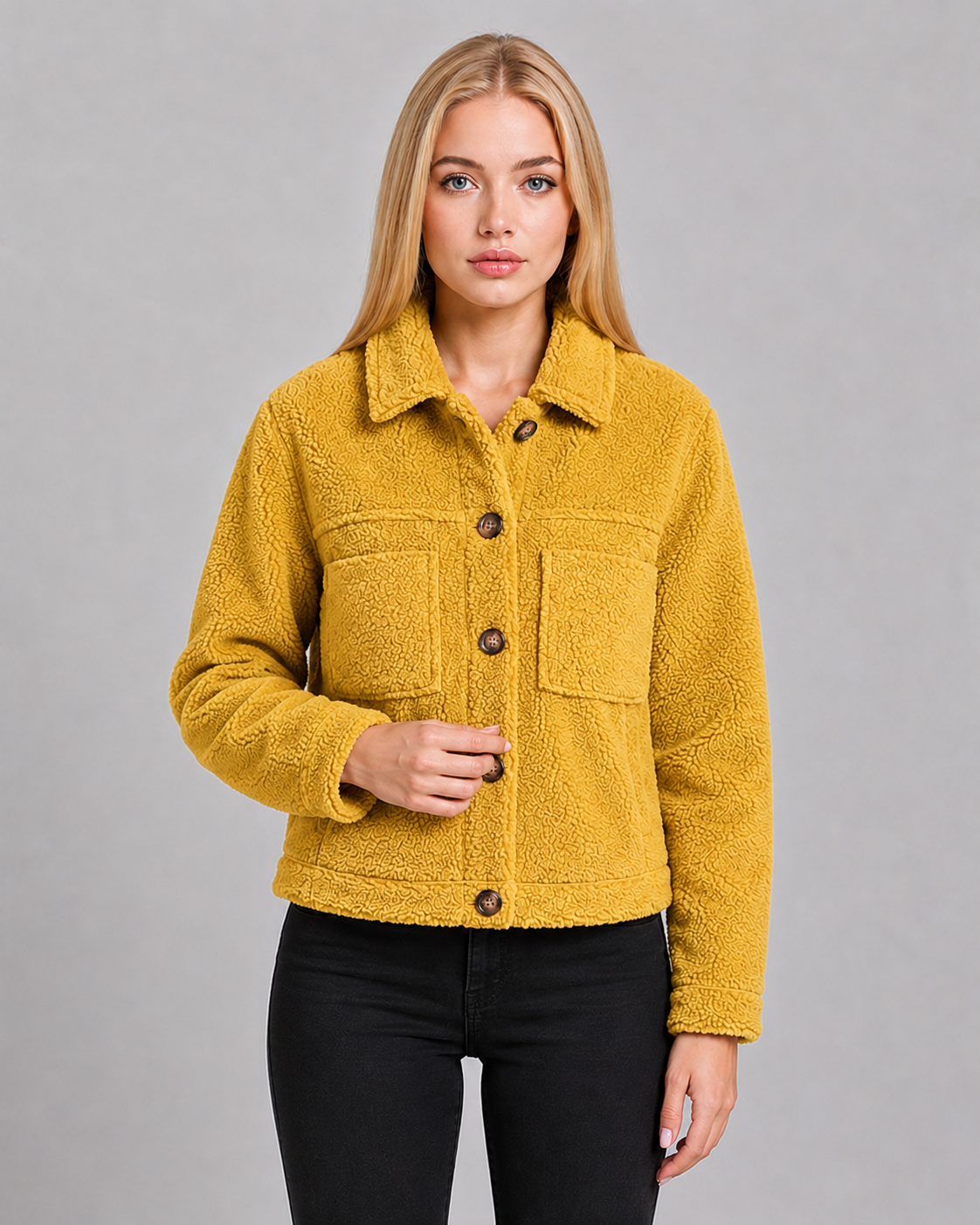 Women's Sherpa Cardigan with Relaxed Fit & Soft Fleece