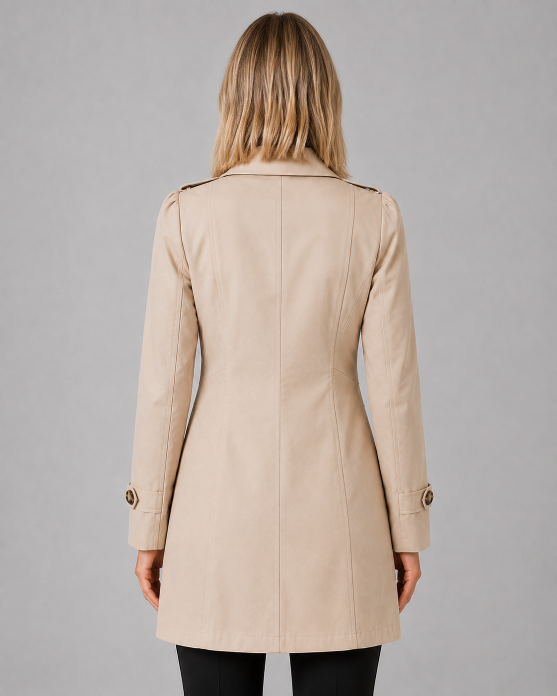 Women's Longline Trench Coat with Tailored Fit & Smooth Woven Finish