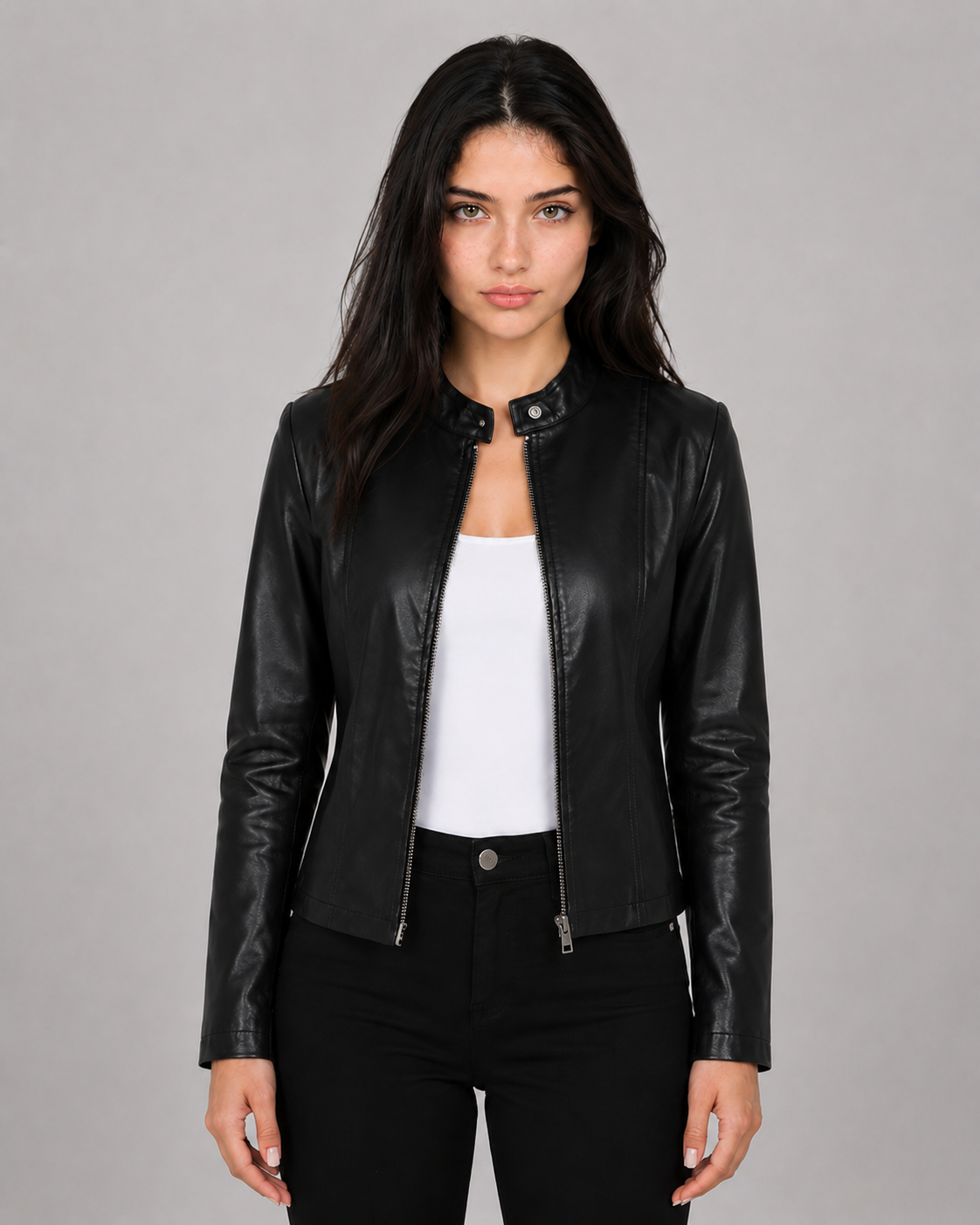 Women's Faux Leather Biker Jacket