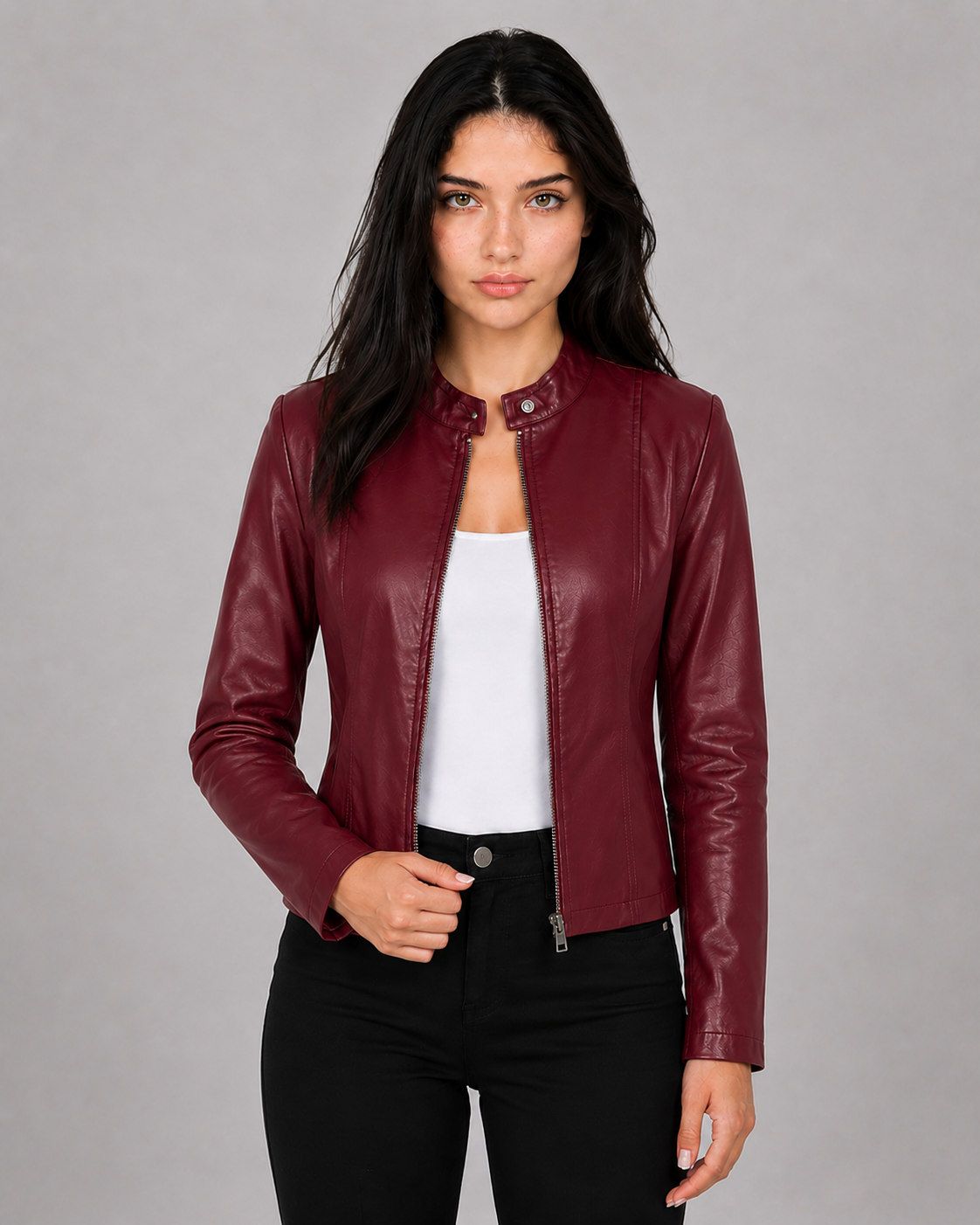 Women's Faux Leather Biker Jacket