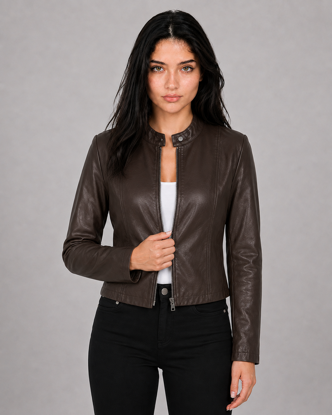 Women's Faux Leather Biker Jacket
