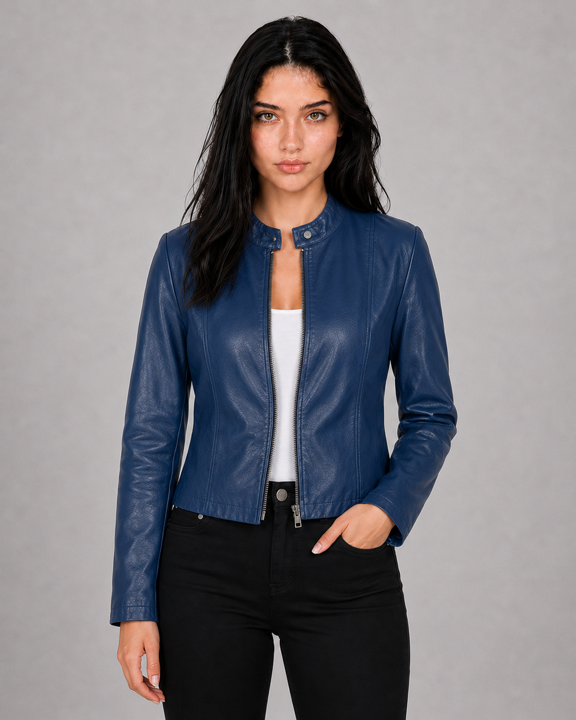 Women's Faux Leather Biker Jacket