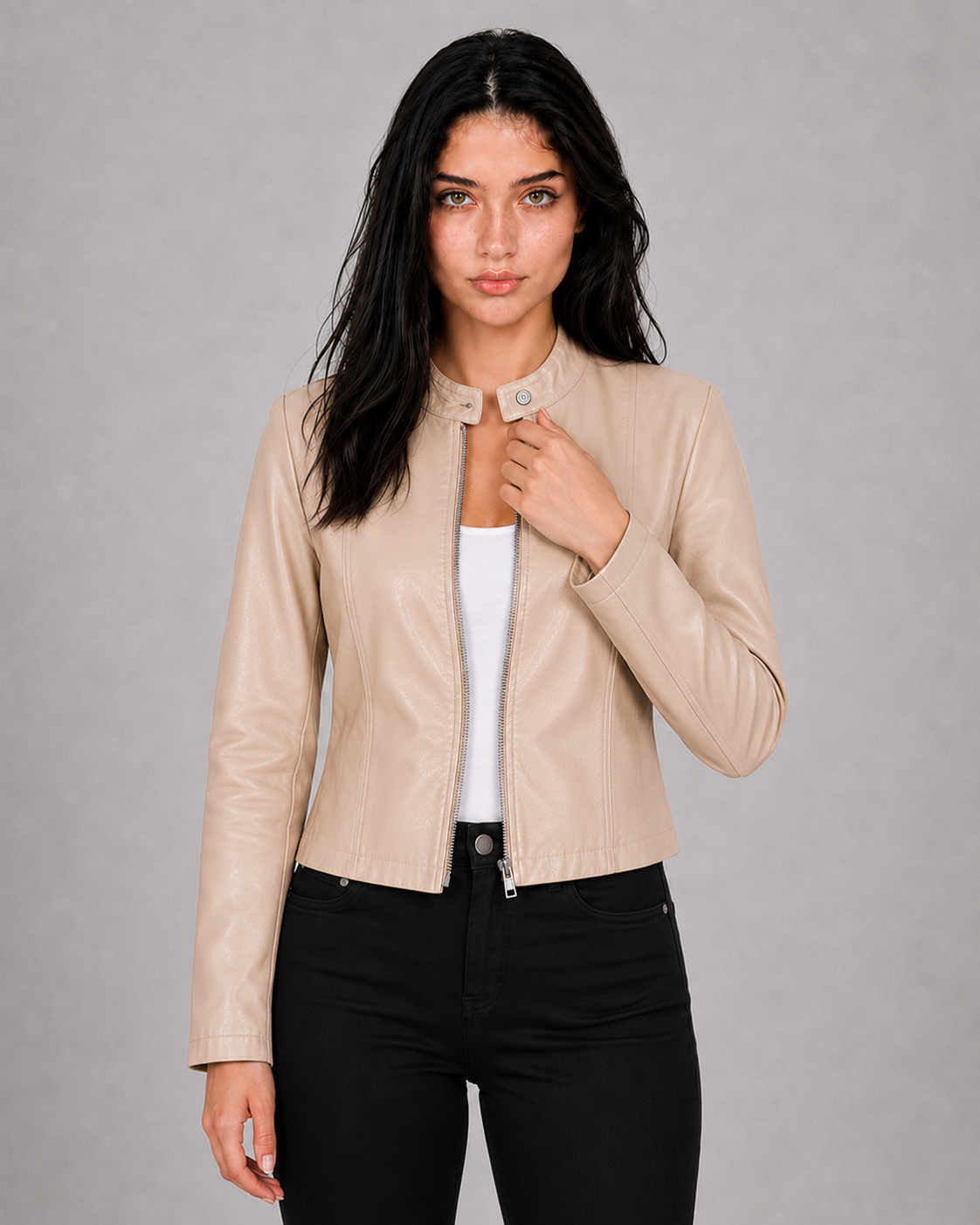 Women's Faux Leather Biker Jacket