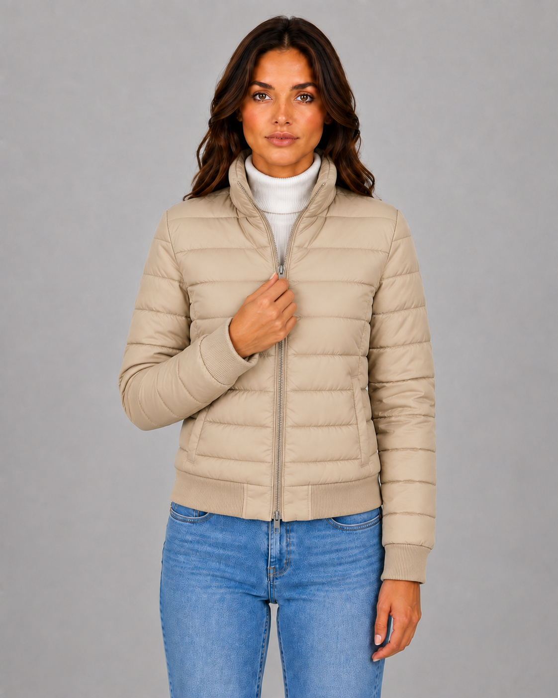 Women's Quilted Polyester Puffer Jacket