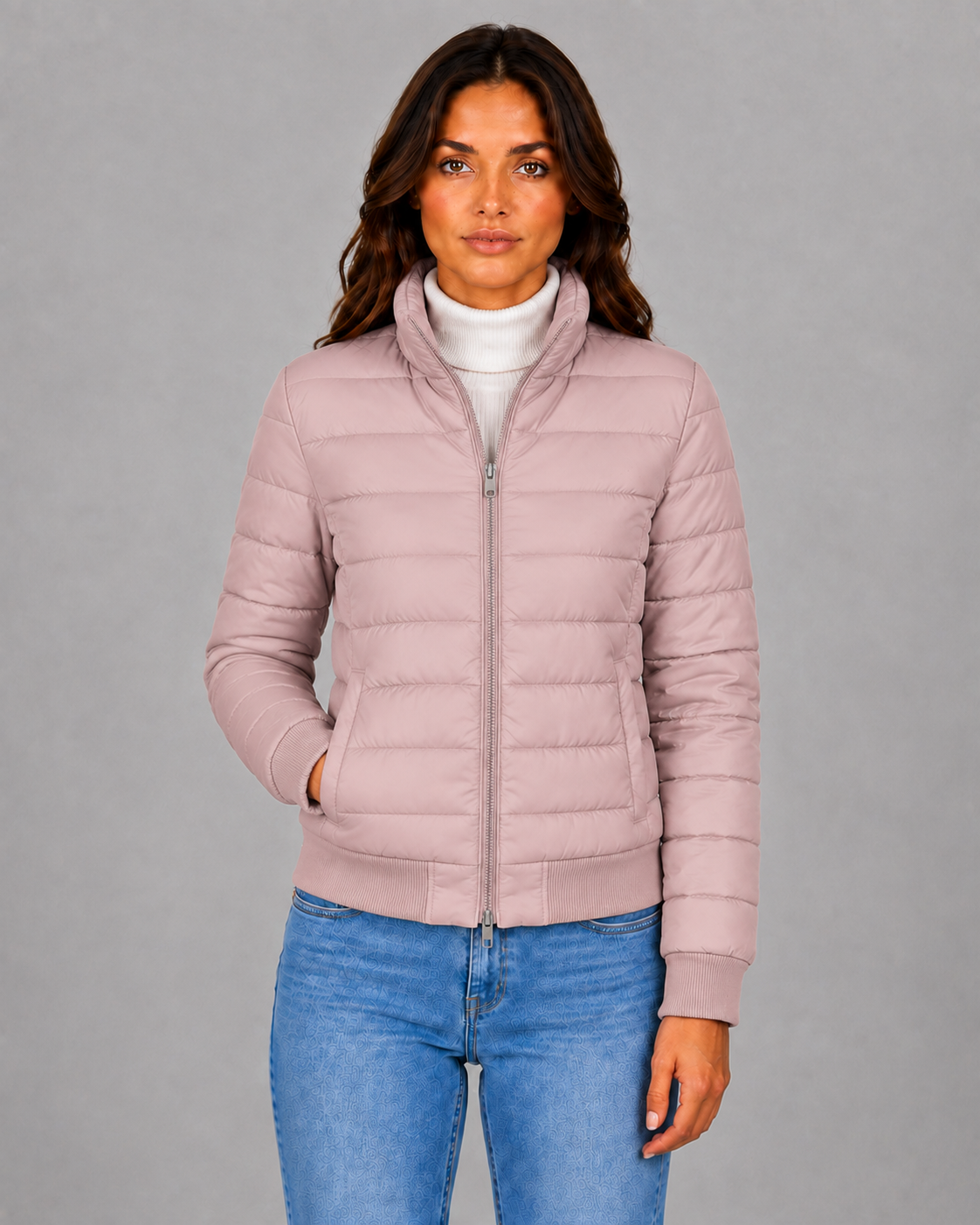 Women's Quilted Polyester Puffer Jacket