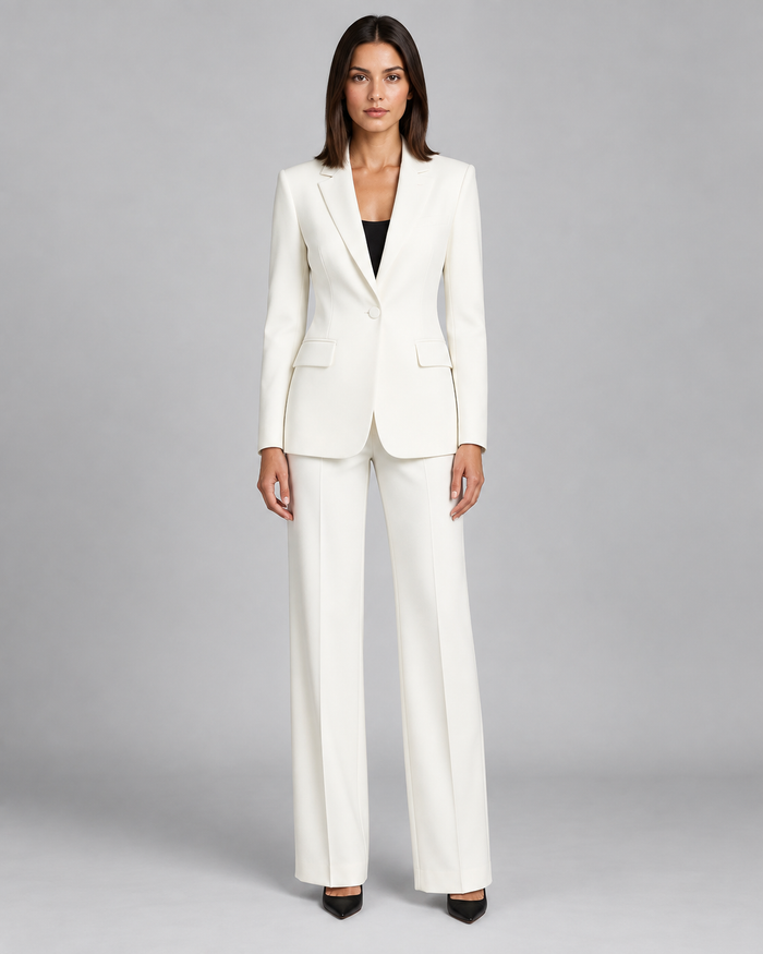 Women's Tailored Blazer & Wide-Leg Trousers Set
