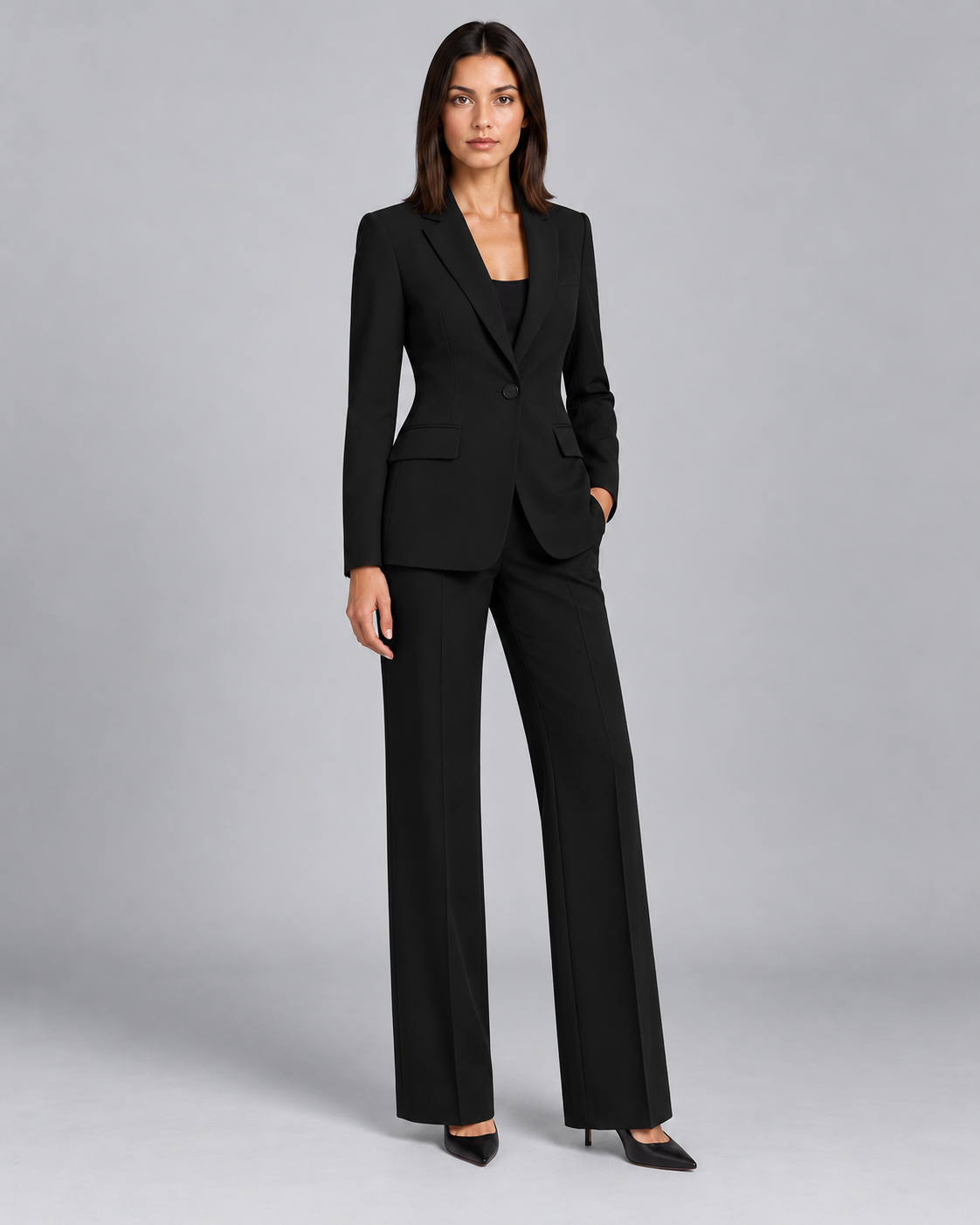 Women's Tailored Blazer & Wide-Leg Trousers Set