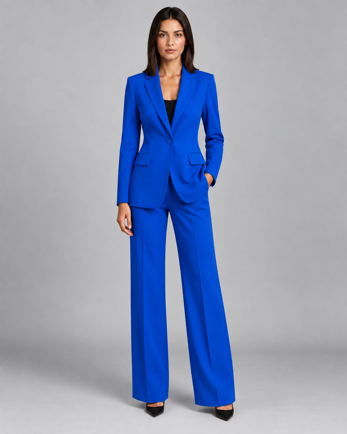 Women's Tailored Blazer & Wide-Leg Trousers Set