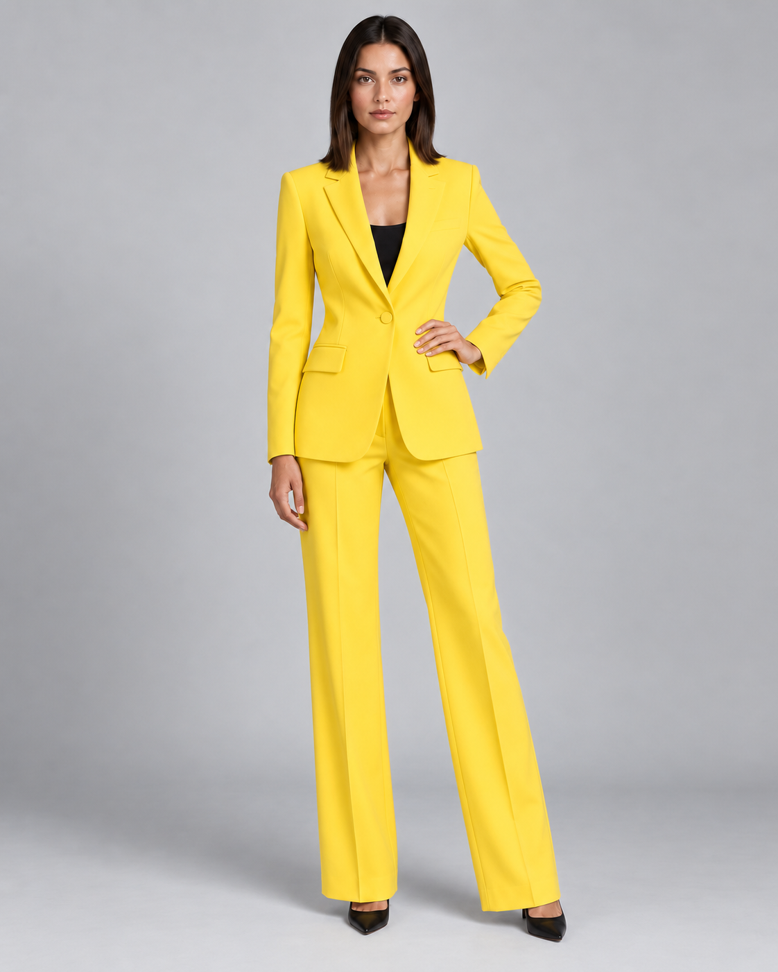 Women's Tailored Blazer & Wide-Leg Trousers Set