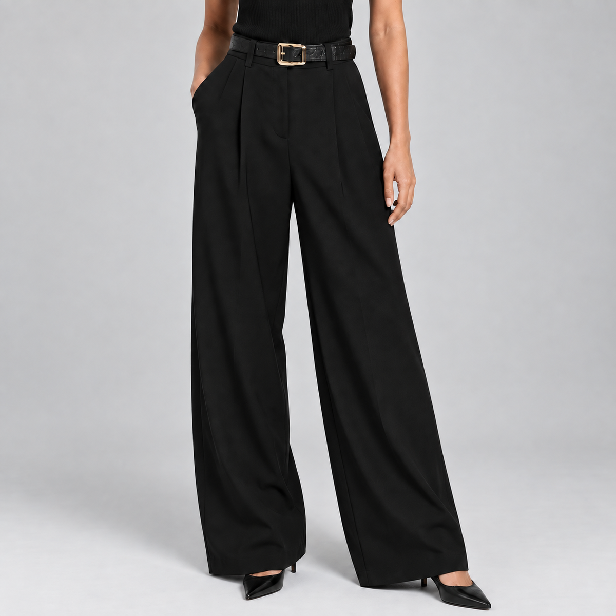 Women's High-Waisted Wide-Leg Palazzo Trousers