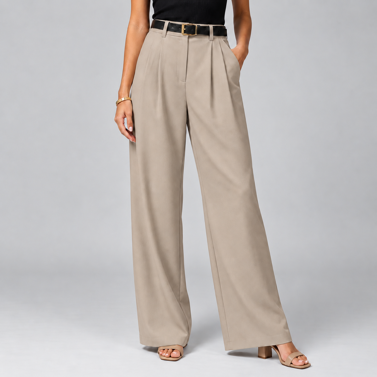 Women's High-Waisted Wide-Leg Palazzo Trousers