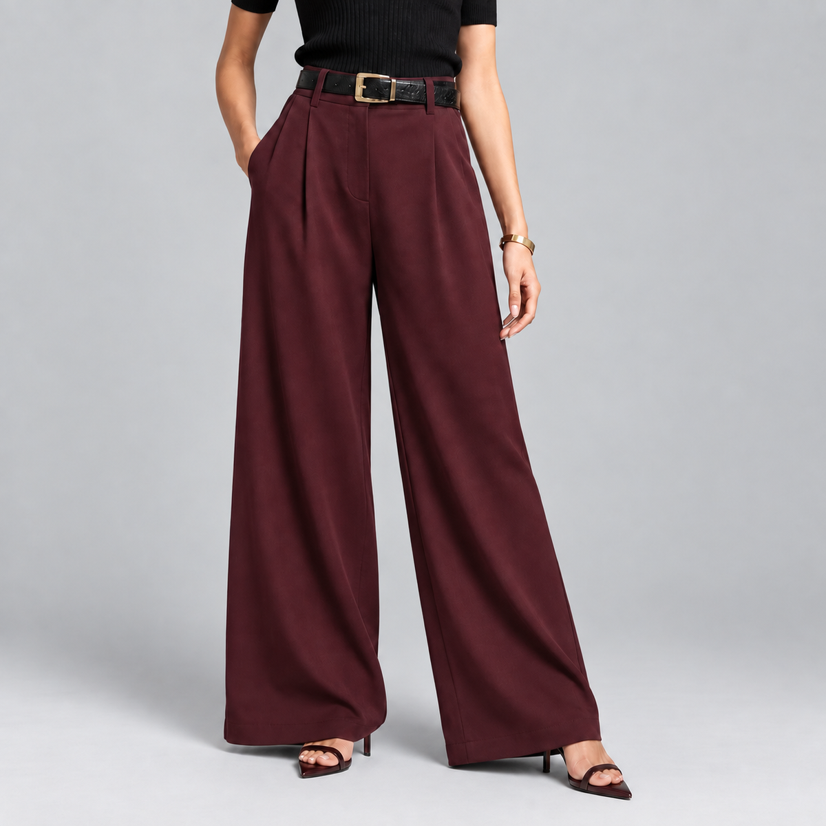 Women's High-Waisted Wide-Leg Palazzo Trousers