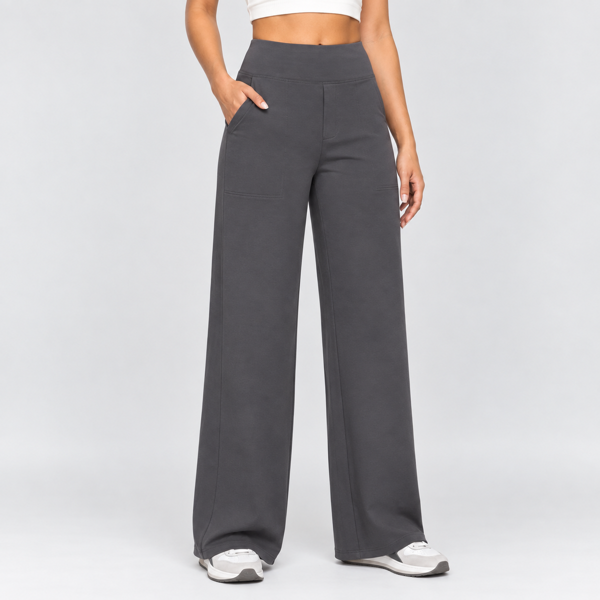 Women's High-Waisted Stretch Casual Trousers