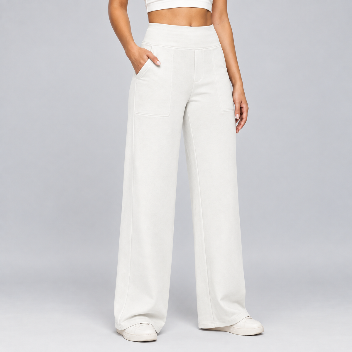 Women's High-Waisted Stretch Casual Trousers
