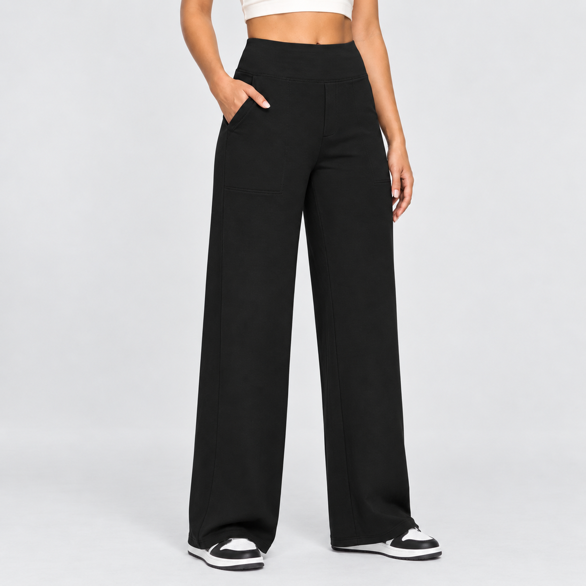 Women's High-Waisted Stretch Casual Trousers