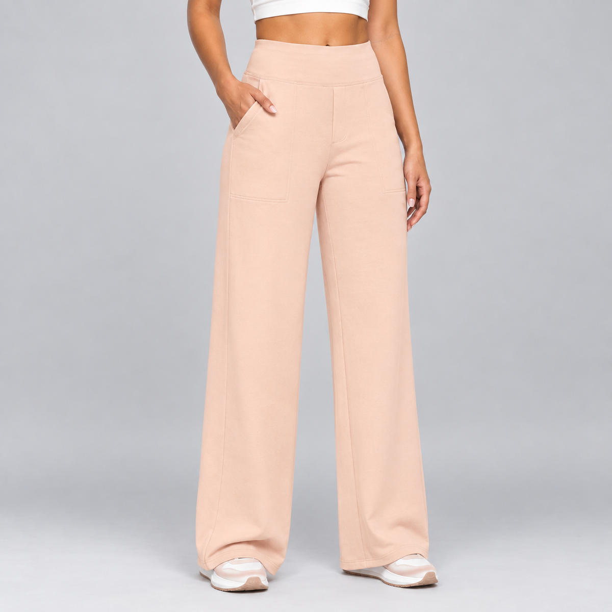 Women's High-Waisted Stretch Casual Trousers